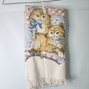 Vintage NWT Franco Country Classics Fancy Felines Bow Cats Kitchen Hand Towel.
